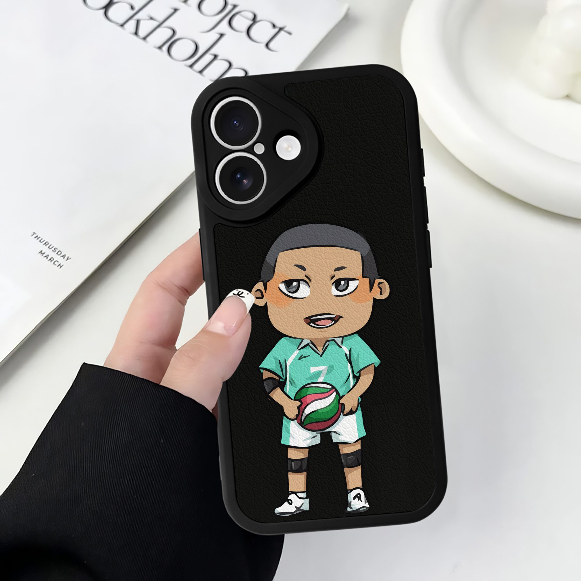 （画像用） ハイキュー!! Haikyu!! 【iPhone 16シリーズ対応】シリコンスマホケース（レザー調） 材質：シリコン